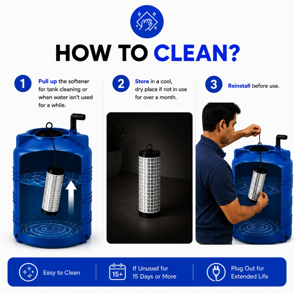 How to clean Scale-O — pull up, store, and reinstall
