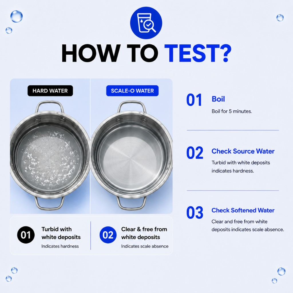How to test Scale-O water — boil and compare hard water vs Scale-O water