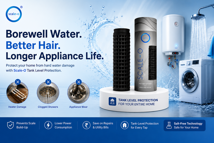 Bangalore borewell water hair fall and hard water scale in an overhead tank home
