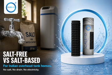 Salt-free vs salt-based water softener for Indian overhead tank homes