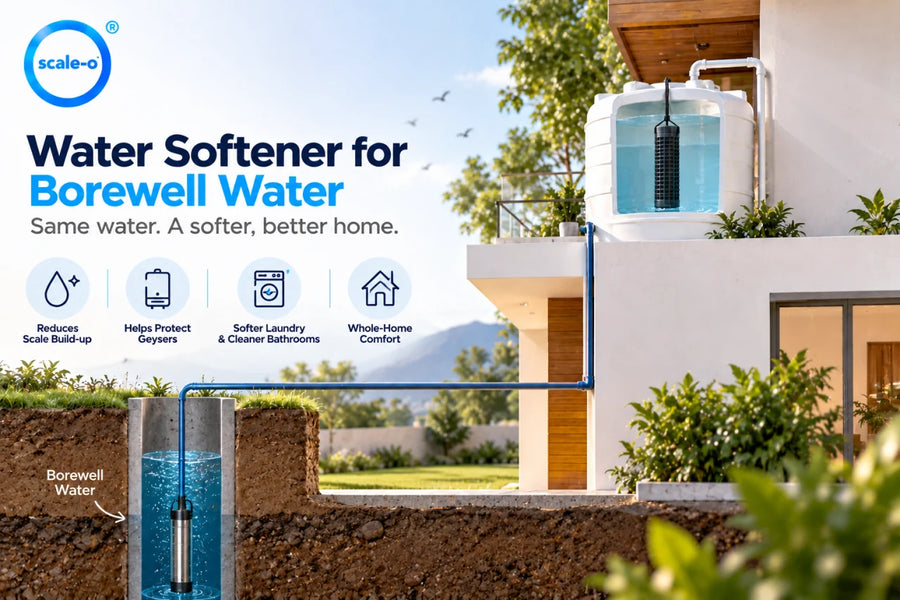 Water softener for borewell water in an Indian overhead tank home
