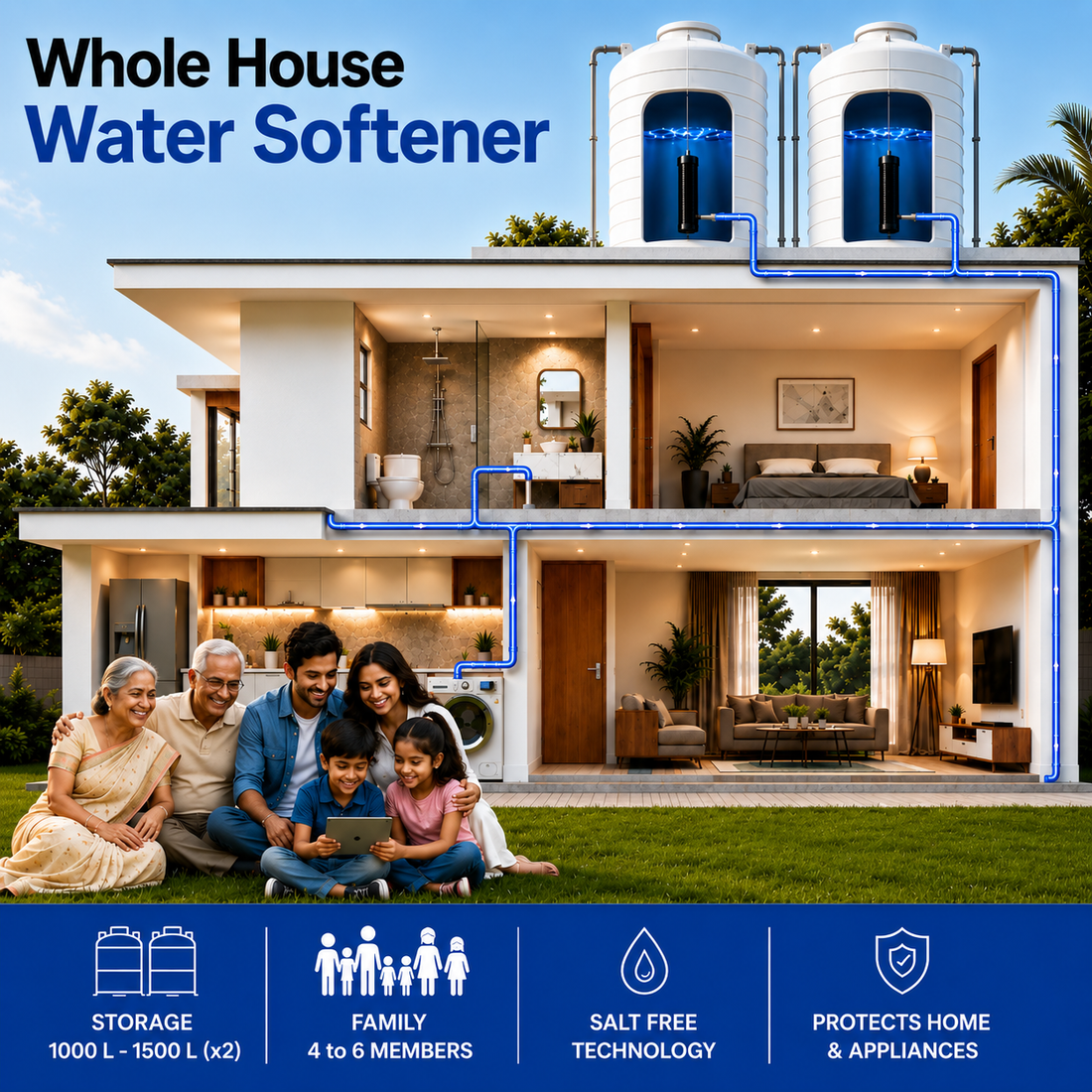 Scale-O Semi Combo Water Softener (2x 1500L)