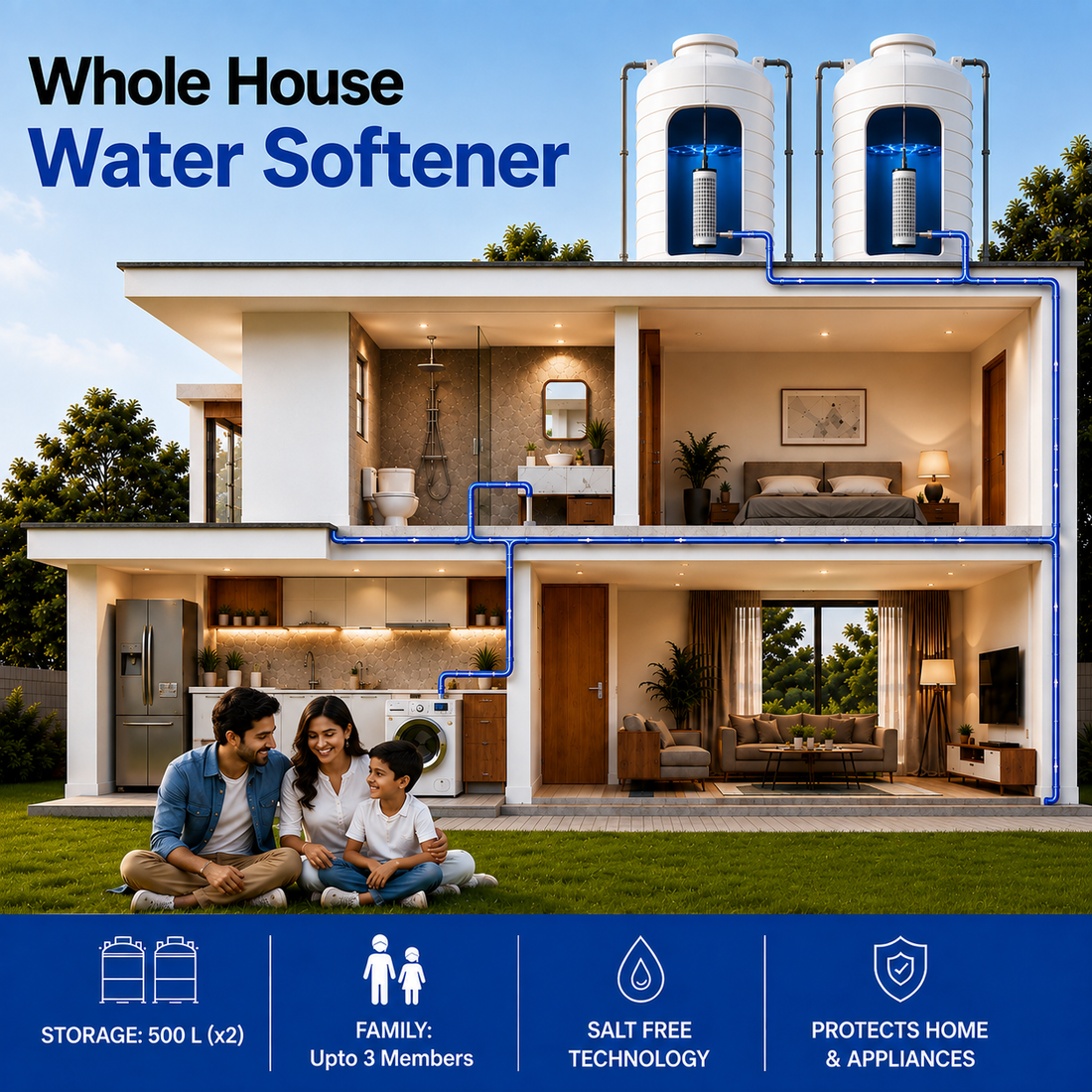 Scale-O Mini Combo Water Softener (2x 500L)