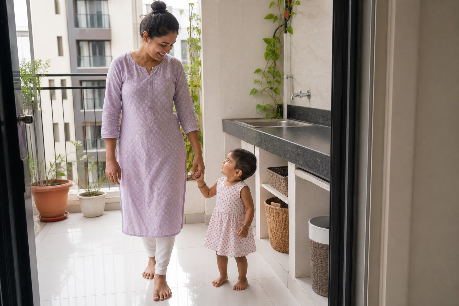 Mrs. Sneha Iyer at home after installing Scale-O